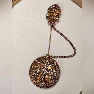 Vintage Arthur Pepper Brooch / Pin Rare Design Stick Style W/ Chain